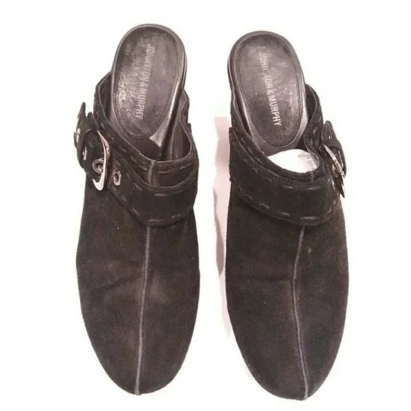 Johnston & Murphy Women's Black Suede Mule Clog Shoes 8.5 #249 - Picture 3 of 6